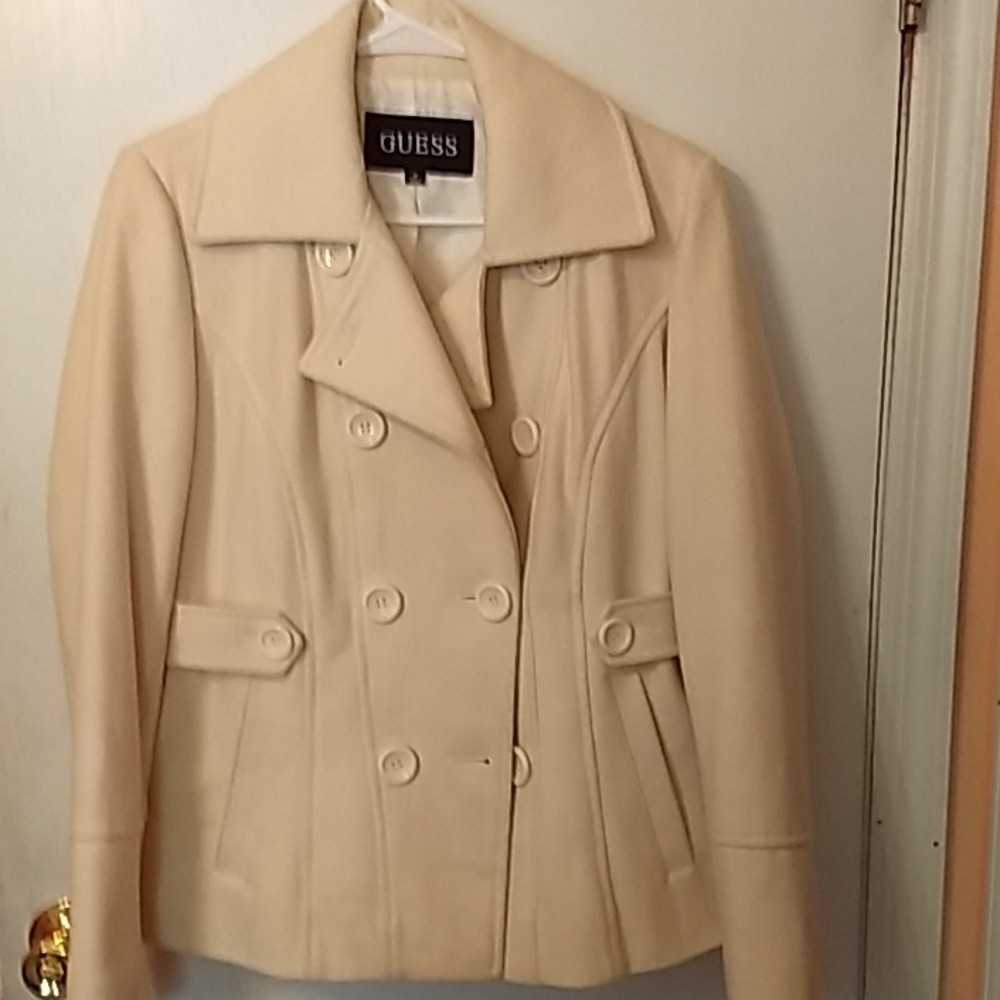 Lovely off-white wool blend Guess jacket medium